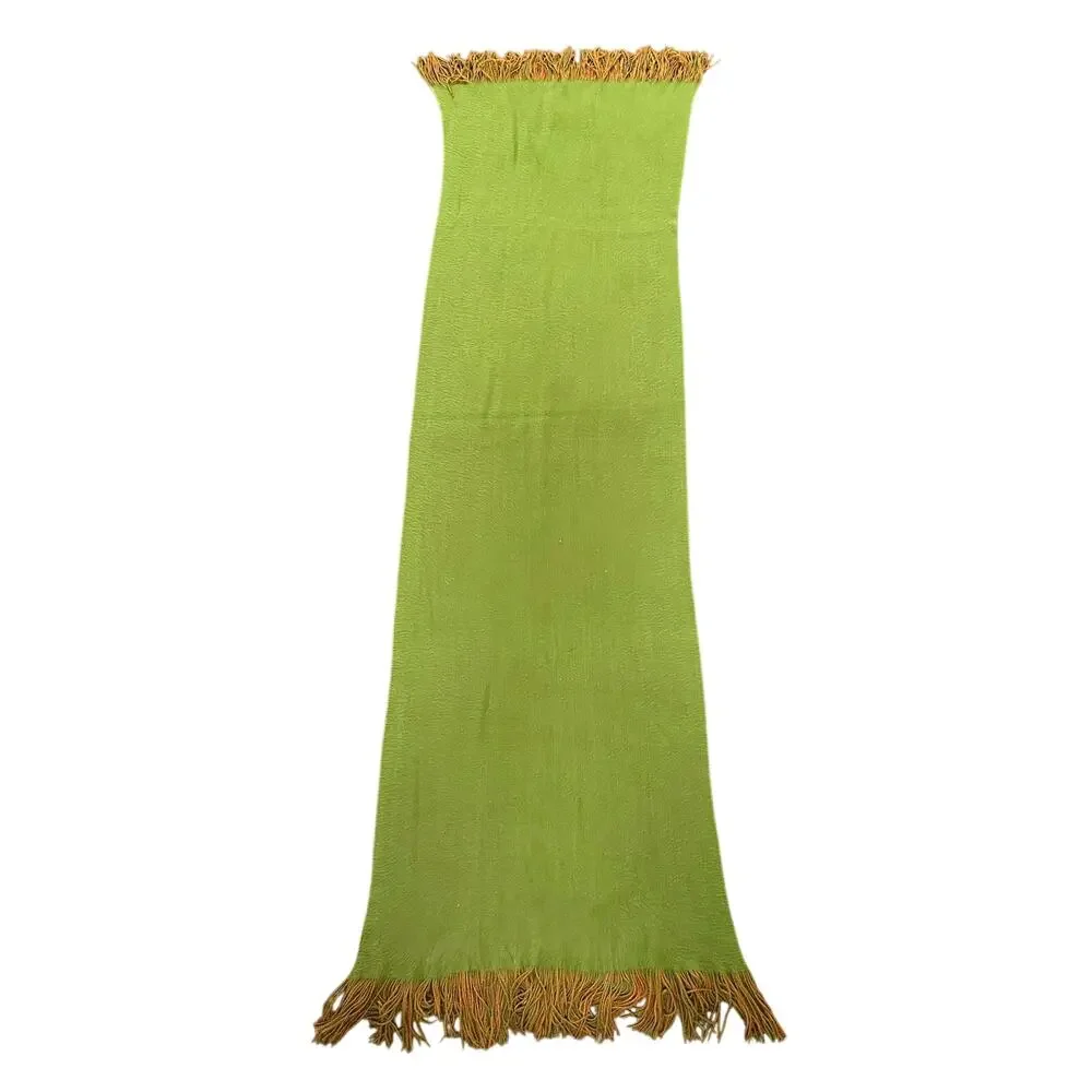 Vibrant Orange & Green Oversized Reversible Faux Mohair Scarf